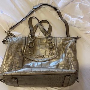 Coach snake print silver purse